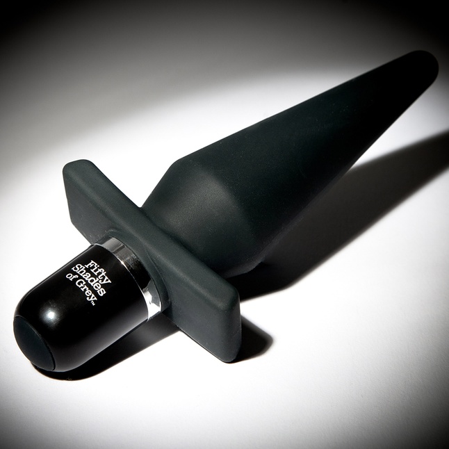 Черная анальная пробка с вибрацией Delicious Fullness Vibrating Butt Plug - 14 см - Fifty Shades of Grey. Фотография 6.