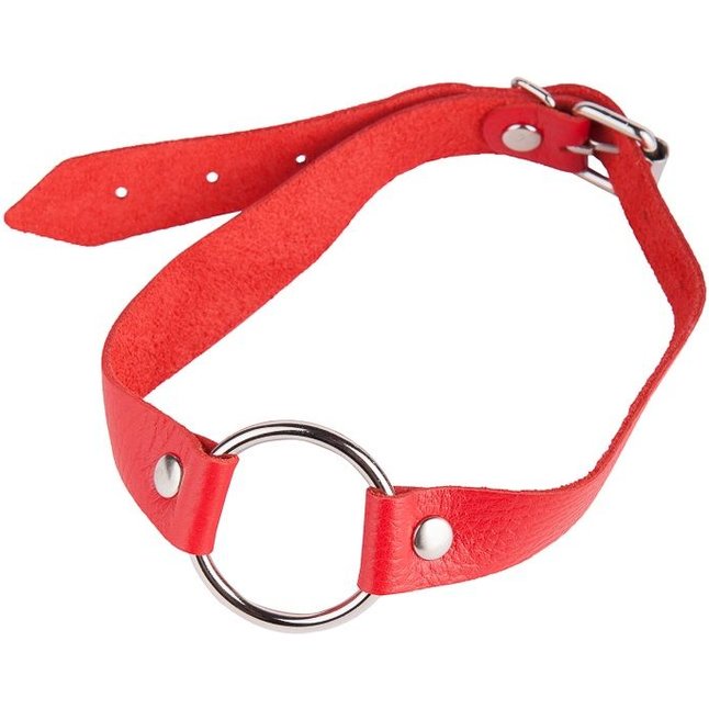 Кляп-кольцо на красных ремешках - BDSM accessories