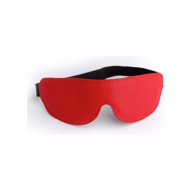 Красная кожаная маска на глаза на резиночке - BDSM accessories