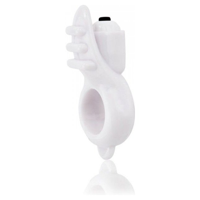Белое кольцо на пенис с клиторальным стимулятором ORBIT. Фотография 2.
