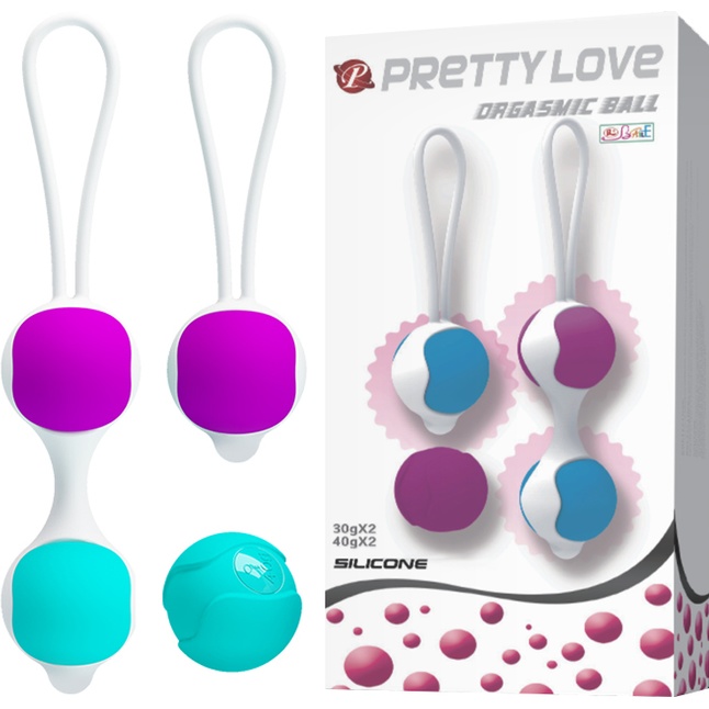 Разноцветные вагинальные шарики Orgasmic balls silicone - Pretty Love. Фотография 9.