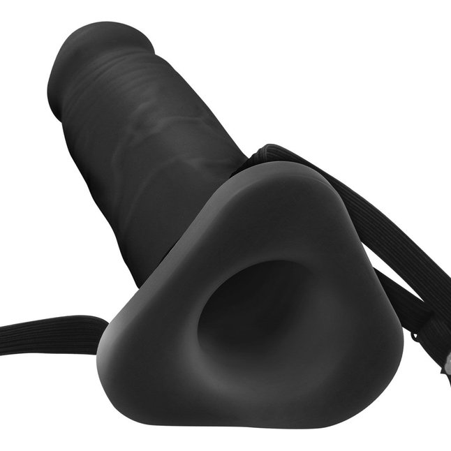 Черная насадка-страпон-удлинитель с ремешками для крепления - 25 см - Fantasy X-tensions. Фотография 2.