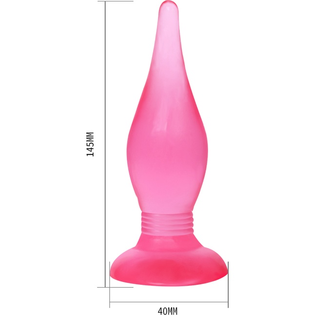 Розовая анальная пробка с присоской - 13,8 см. Фотография 5.