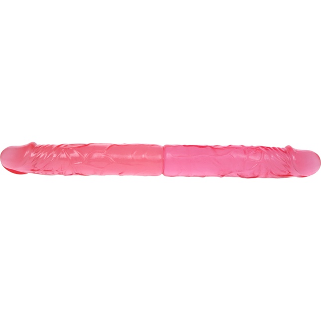 Розовый двухголовый гнущийся фаллоимитатор - 37,4 см. Фотография 2.