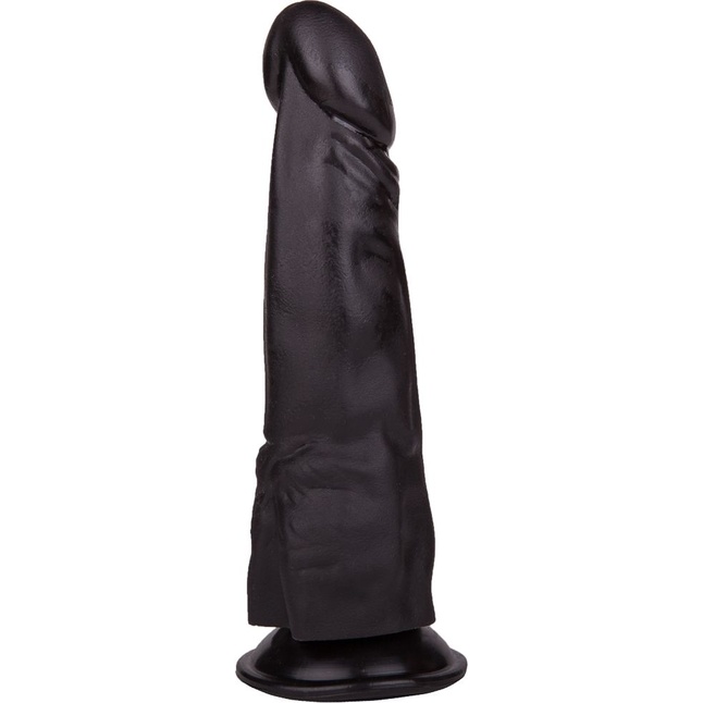 Чёрный фаллоимитатор на присоске - 17,5 см. Фотография 3.