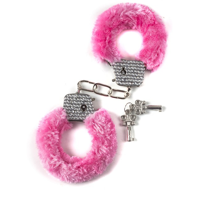 Розовые наручники с кристаллами BONDAGE - Bondage Collection