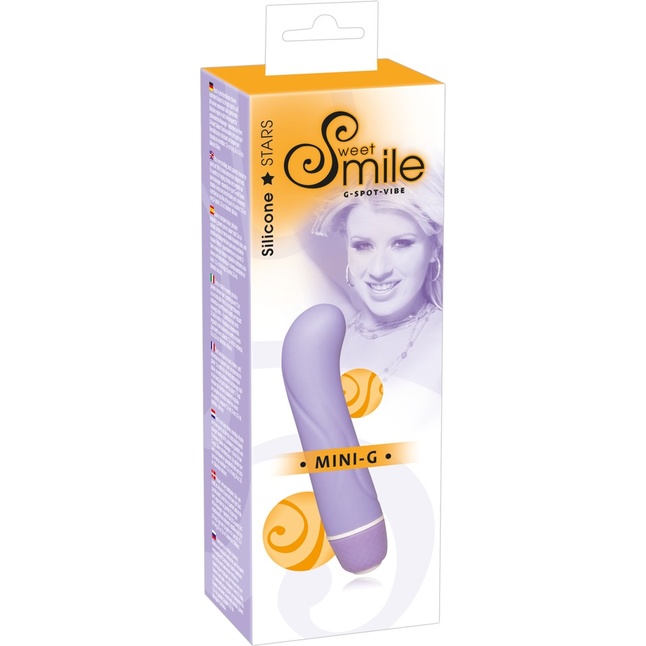 Сиреневый вибратор для стимуляции точки G - 12,4 см - Sweet Smile. Фотография 7.