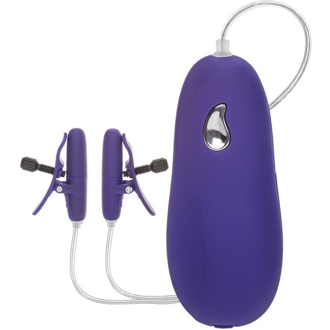 Фиолетовые зажимы на соски с нагревательным эффектом с вибрацией Heated Nipple Teasers - Nipple Play