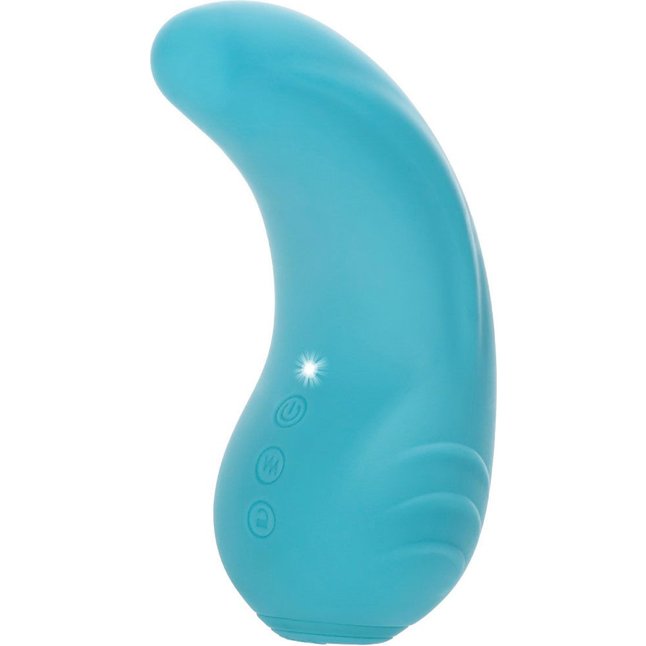 Голубой вибромассажер Mini Tongue - 11,5 см - Impress