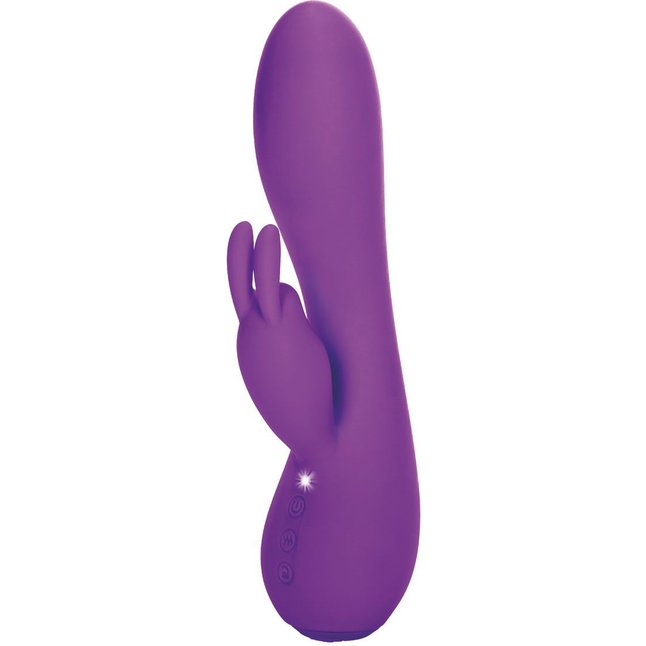 Перезаряжаемый фиолетовый вибромассажер Petite Rabbit - 21 см - Impress