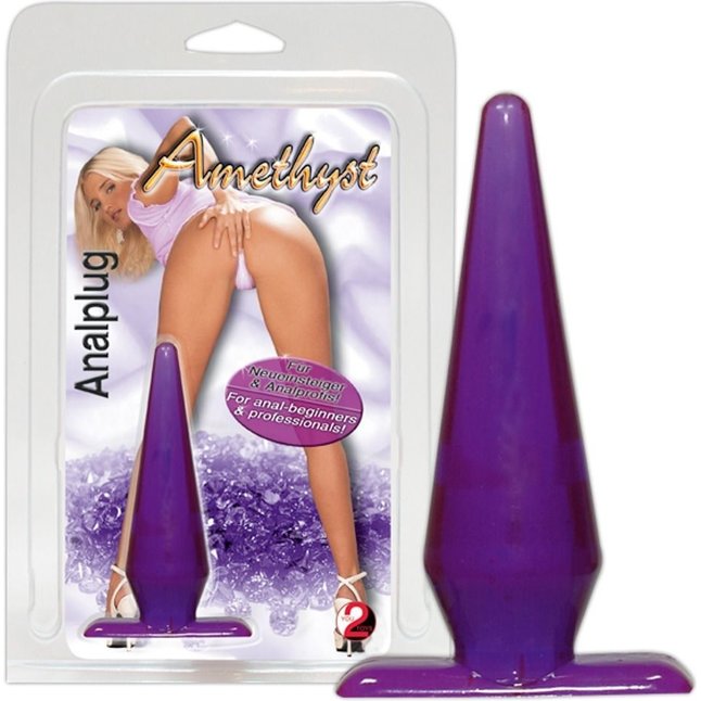 Фиолетовый анальный массажер Amethyst - 10 см - You2Toys