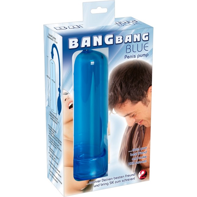 Синяя вакуумная помпа Bang Bang - 20 см - You2Toys. Фотография 4.