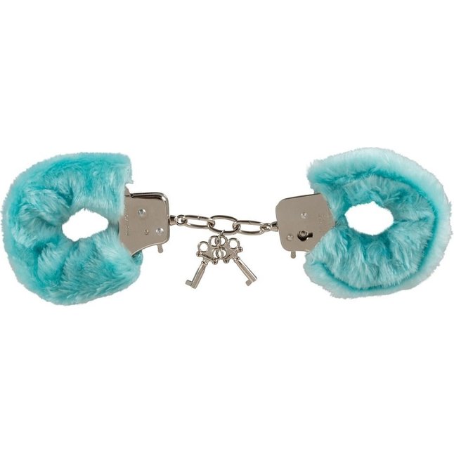 Голубые меховые наручники Love Cuffs Blue - You2Toys