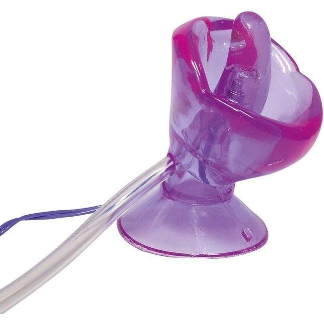 Фиолетовая вагинальная помпа с виброязычком - You2Toys. Фотография 2.