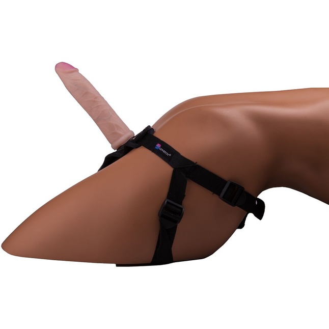 Женский страпон с вагинальной пробочкой - 17 см - Для двоих + HARNESS WOMAN STRAP. Фотография 3.