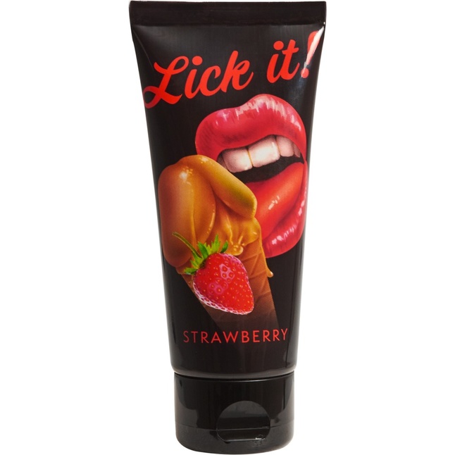 Съедобная смазка Lick It с ароматом клубники - 100 мл - Lick it