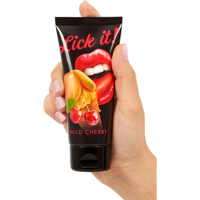 Съедобная смазка Lick It со вкусом вишни - 100 мл - Lick it. Фотография 3.