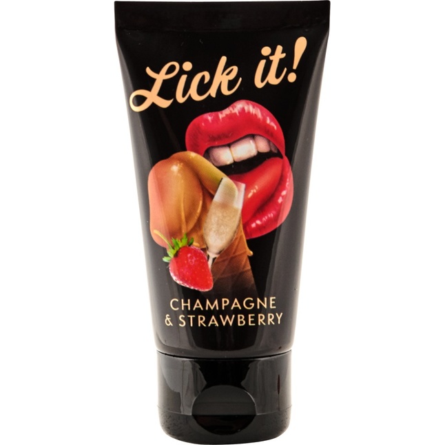 Смазка со вкусом клубники с шампанским Lick It - 50 мл - Lick it