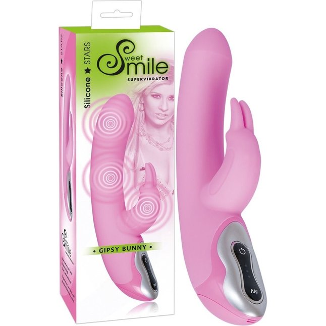Многофункциональный розовый вибратор Smile Gipsy - 24 см - Smile