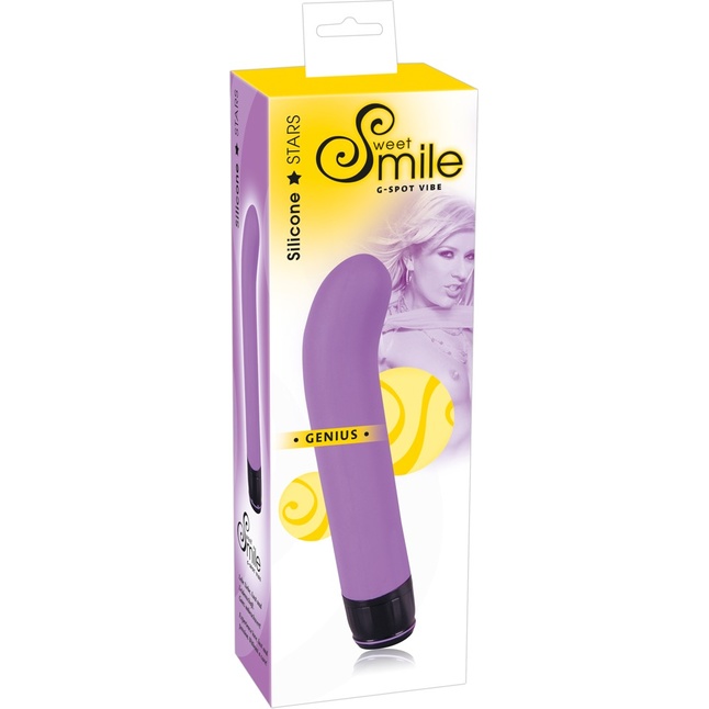 Фиолетовый вибратор G-точки Smile Genius - 20 см - Sweet Smile. Фотография 5.
