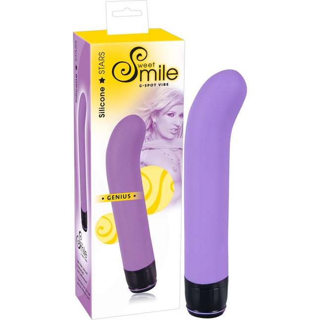 Фиолетовый вибратор G-точки Smile Genius - 20 см - Sweet Smile
