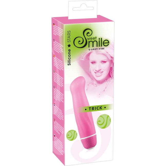 Розовый вибратор Smile Mini Trick G - 12,5 см - Sweet Smile. Фотография 3.