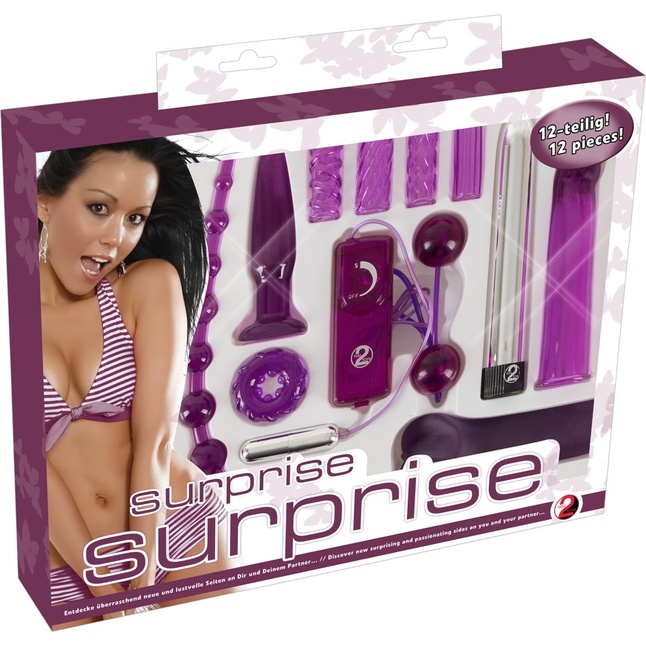 Фиолетовый эротический набор из 12 предметов Surprise Surprise Lovetoyset - You2Toys. Фотография 2.