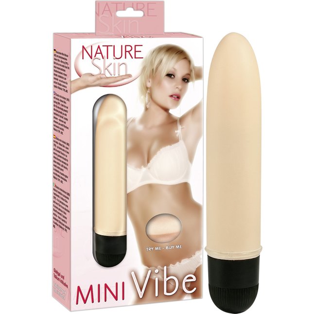 Классический мини-вибратор Natur Skin Mini Vibe - 13 см - Nature Skin