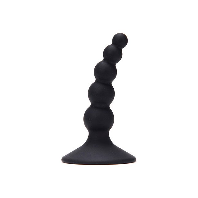 Чёрная анальная пробка-ёлочка DOMINO ASS PUNISHER SILICONE - 9,5 см - Silicone