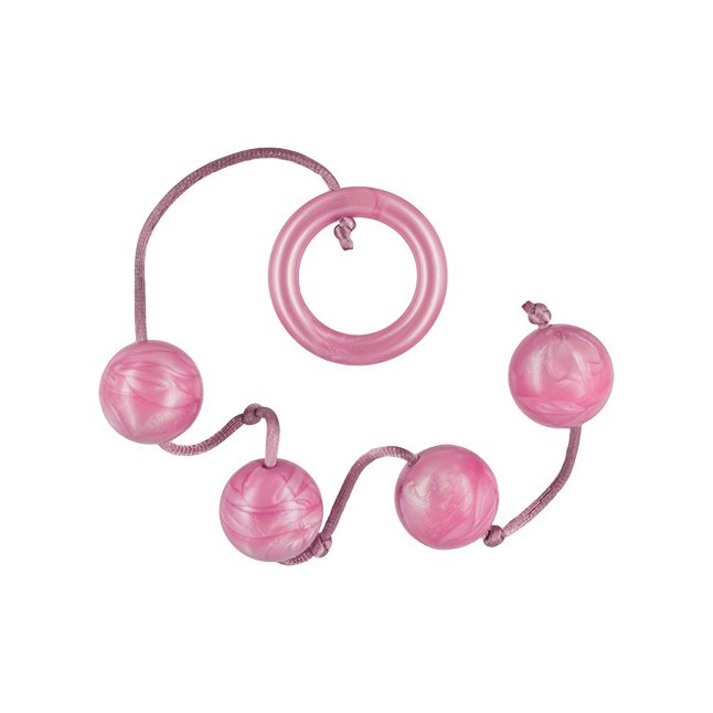 Розовые анальные шарики PLEASURE PEARLS 4 PINK - 30 см - BestSeller
