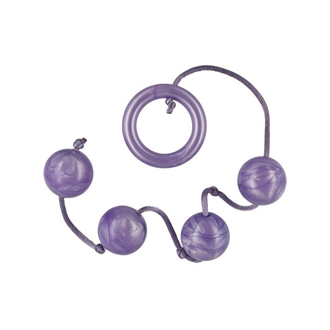 Фиолетовые анальные шарики LEASURE PEARLS 4 VIOLET - 30 см - BestSeller
