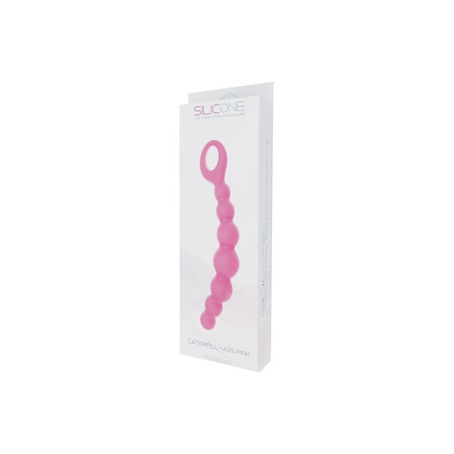 Розовая анальная цепочка CATERPILL-ASS SILICONE PINK - 19,5 см - Silicone
