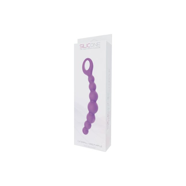 Фиолетовая анальная цепочка CATERPILL-ASS SILICONE PURPLE - 19,5 см - Silicone. Фотография 2.