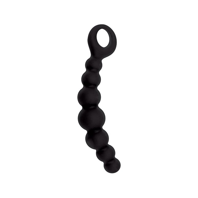 Чёрная анальная цепочка CATERPILL-ASS SILICONE BLACK - 19,5 см - Silicone