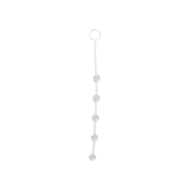 Прозрачная анальная цепочка с 5 шариками JAMMY JELLY ANAL 5 BEADS CRYSTALL - 38 см - Jammy Jelly Anal