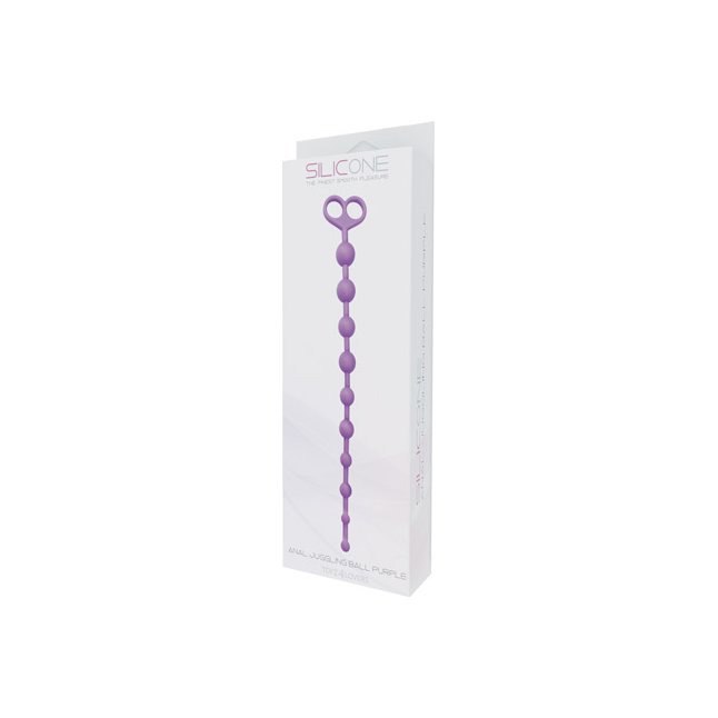 Фиолетовая анальная цепочка с 10 звеньями ANAL JUGGLING BALL SILICONE - 33,6 см - Silicone. Фотография 2.