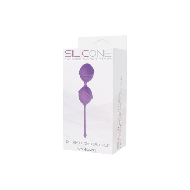 Фиолетовые вагинальные шарики DELIGHT PUSSY LICHEE SILICONE - Silicone. Фотография 2.