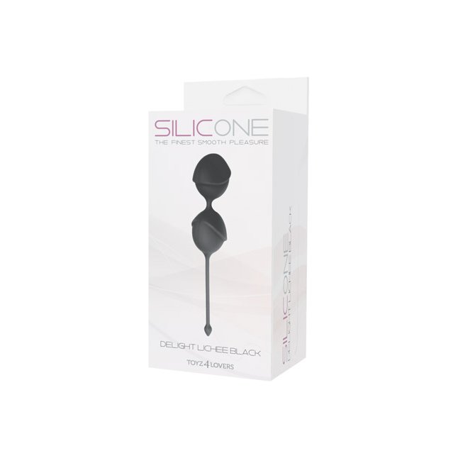 Чёрные вагинальные шарики DELIGHT PUSSY LICHEE SILICONE - Silicone. Фотография 2.