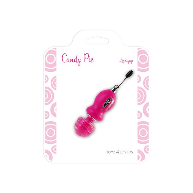 Ярко-розовый вибростимулятор MINI STIMULATOR CANDY PIE LIGHTYUP - Candy Pie. Фотография 2.