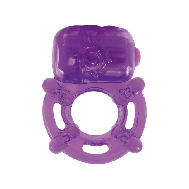 Фиолетовое эрекционное виброкольцо VIBRATING COCK RING KINKY - Dandy s Bangle
