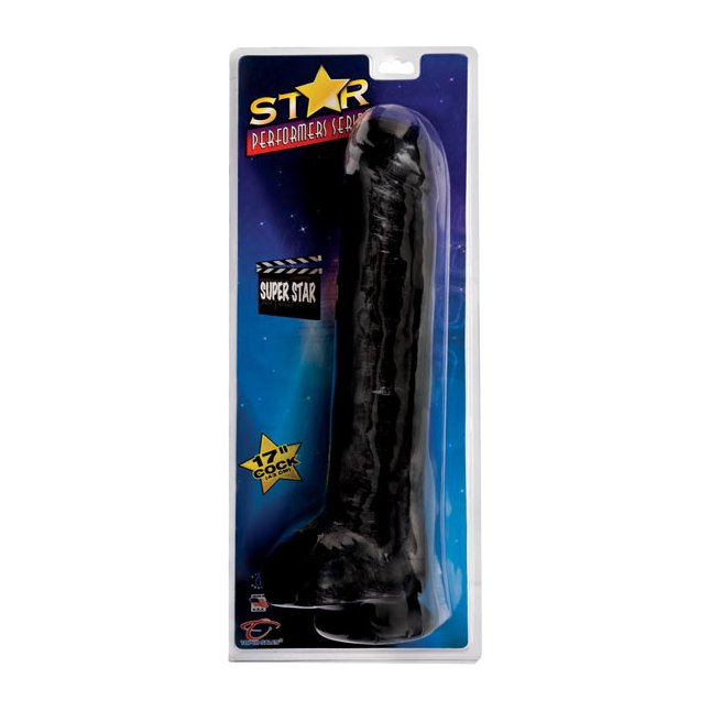 Чёрный фаллоимитатор-гигант на присоске - 43 см - Star Performer