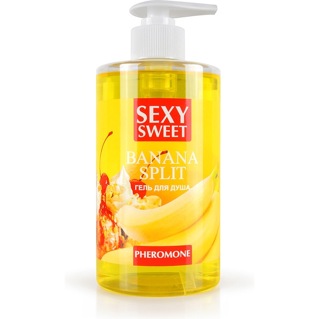 Гель для душа Sexy Sweet Banana Split с ароматом банана и феромонами - 430 мл - Серия Sexy Sweet
