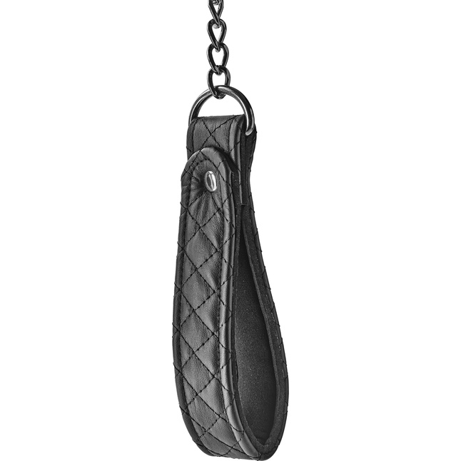 Черный ошейник с поводком COLLAR LEASH DIAMOND - Blaze. Фотография 8.