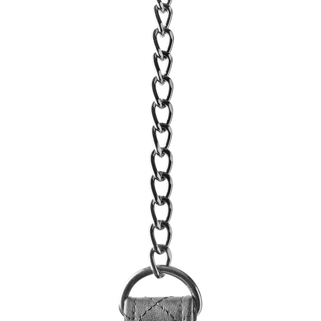 Черный ошейник с поводком COLLAR LEASH DIAMOND - Blaze. Фотография 9.