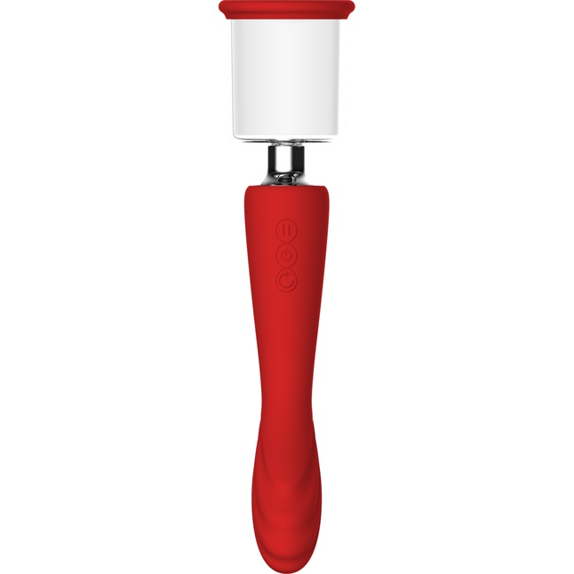 Красный двойной стимулятор Georgia - вибратор и вакуумная помпа - Red Revolution. Фотография 6.
