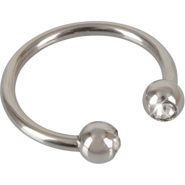 Серебристое металлическое кольцо для пениса Rebel с шариками - You2Toys. Фотография 3.