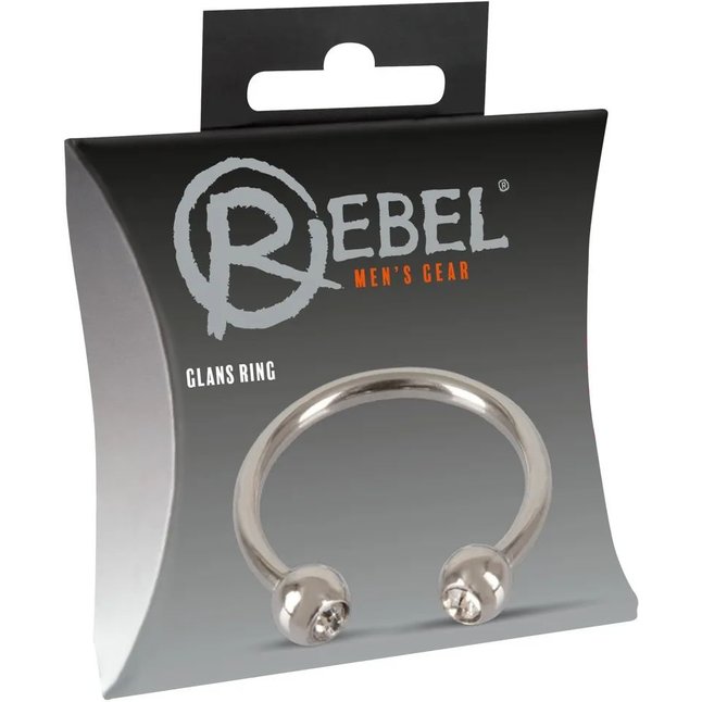 Серебристое металлическое кольцо для пениса Rebel с шариками - You2Toys. Фотография 8.