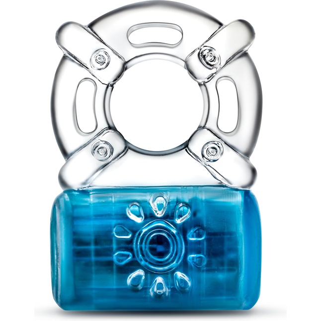 Синее эрекционное виброкольцо Pleaser Rechargeable C-Ring - Play With Me. Фотография 2.