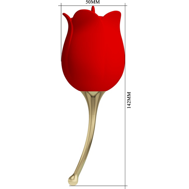 Красный клиторальный вибромассажёр Rose Lover - Pretty Love. Фотография 3.