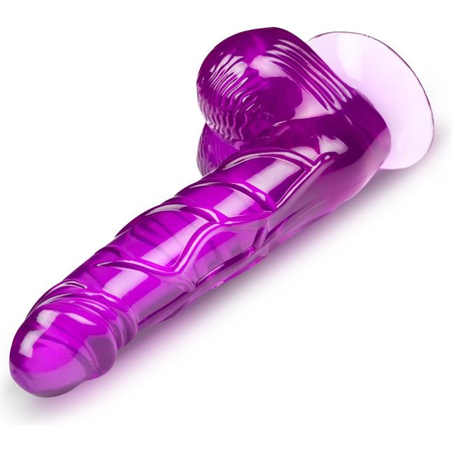 Фиолетовый фаллоимитатор-реалистик на присоске - 17 см. Фотография 3.
